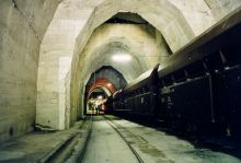 Railroad in the A tunnel of the “Zement” site